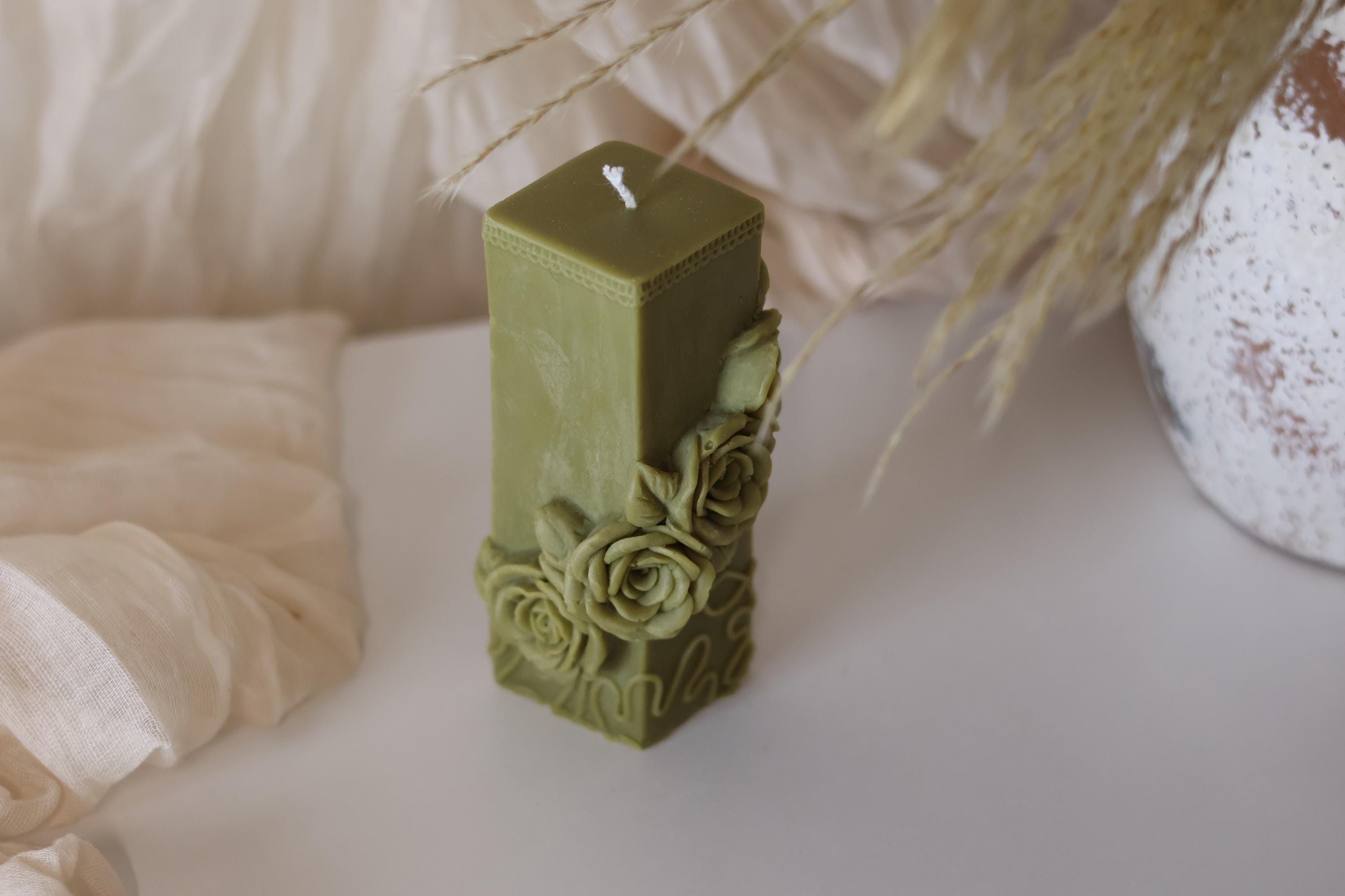 Rose Pillar Candle