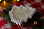Christmas Tree Candle in Glitter Resin Container 4.75x6 inches