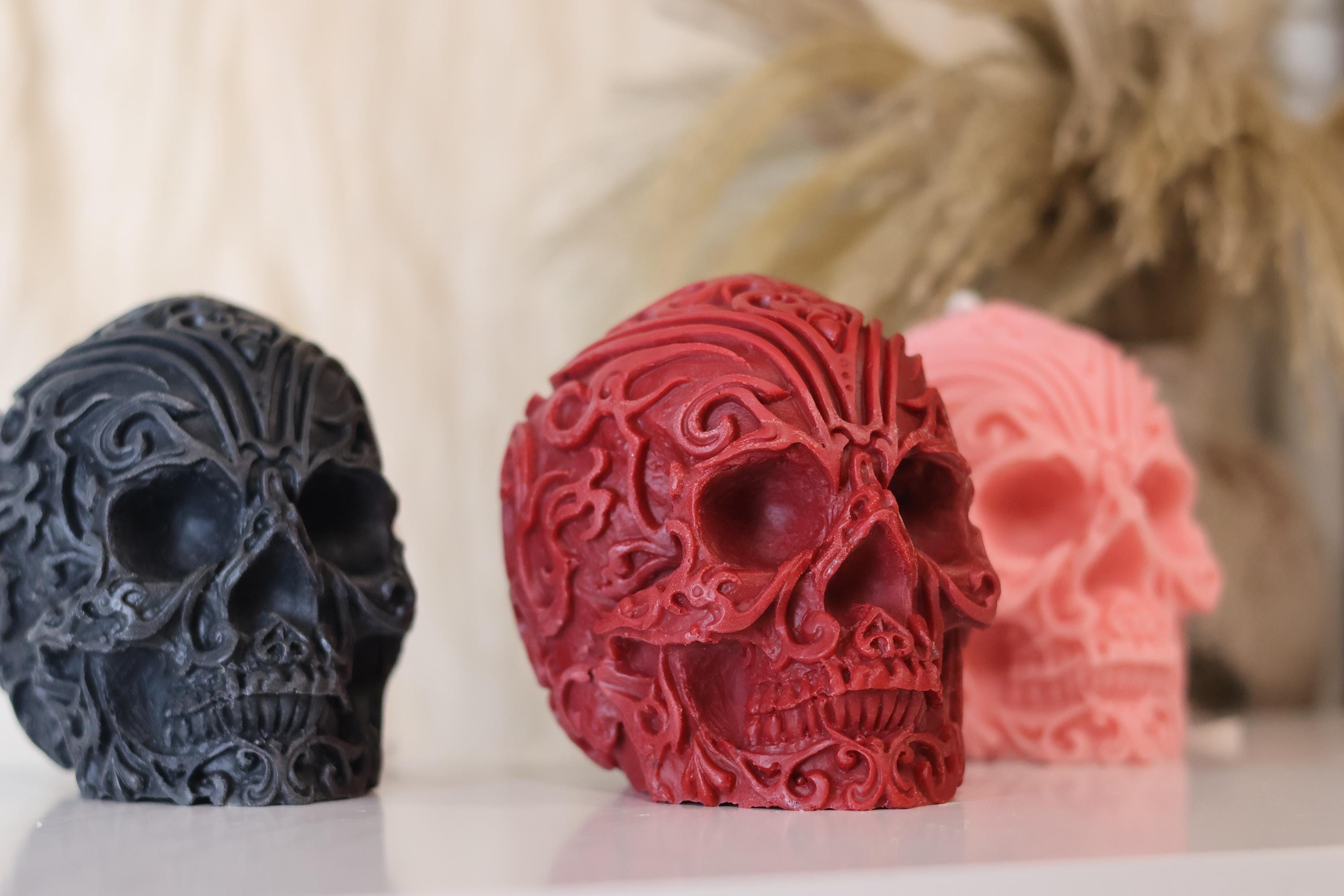 Huge Pattern Skull Candle