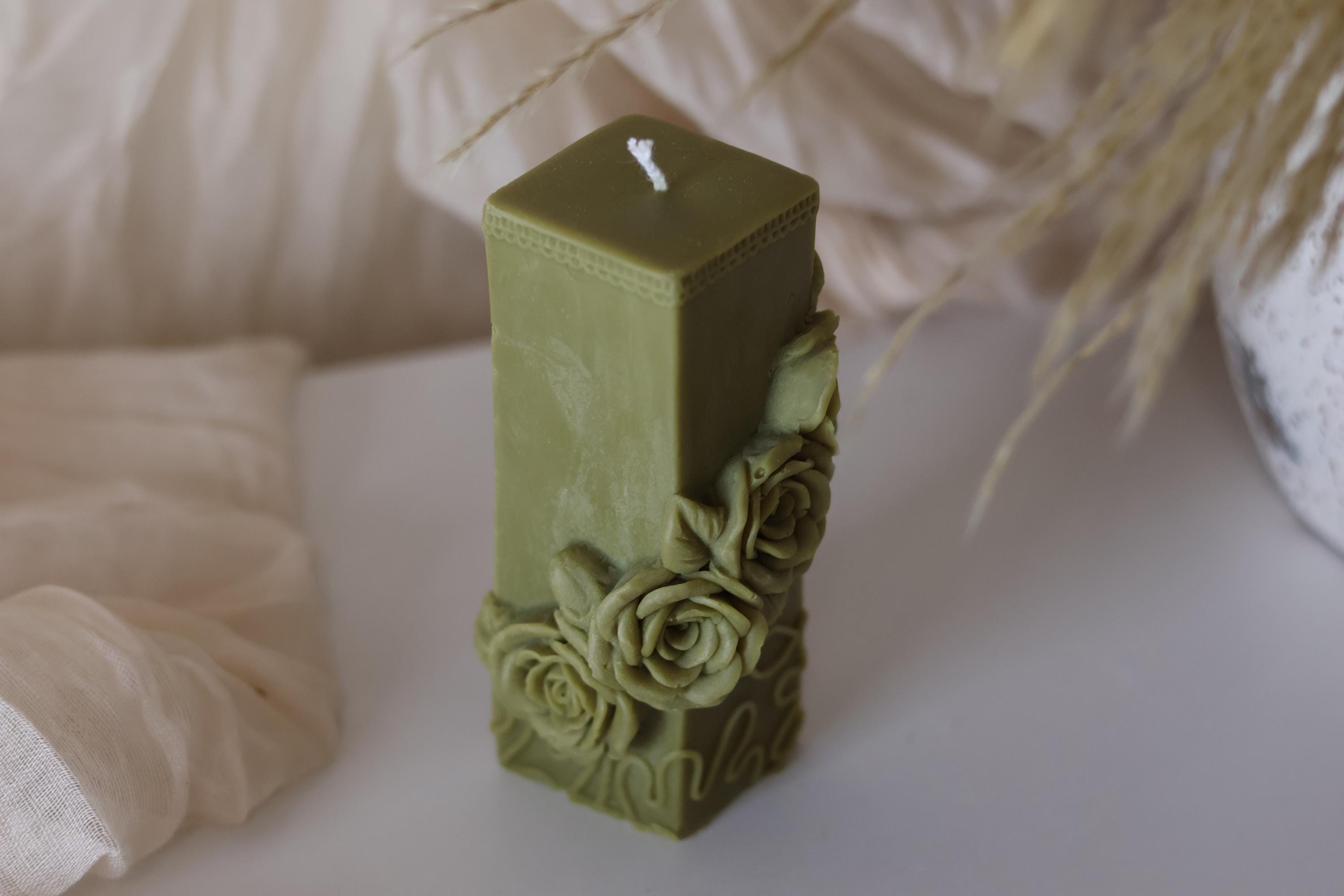 Rose Pillar Candle