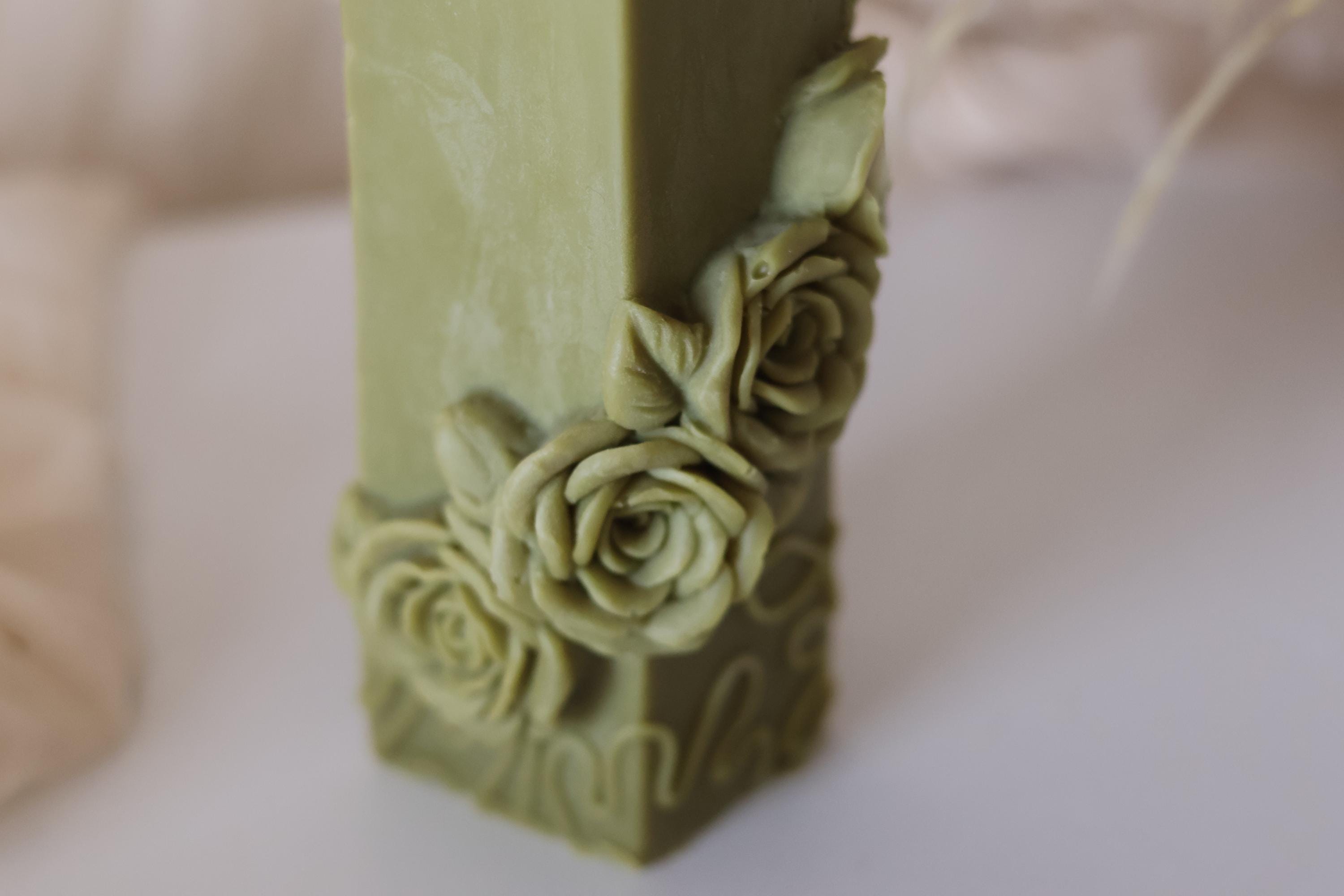 Rose Pillar Candle
