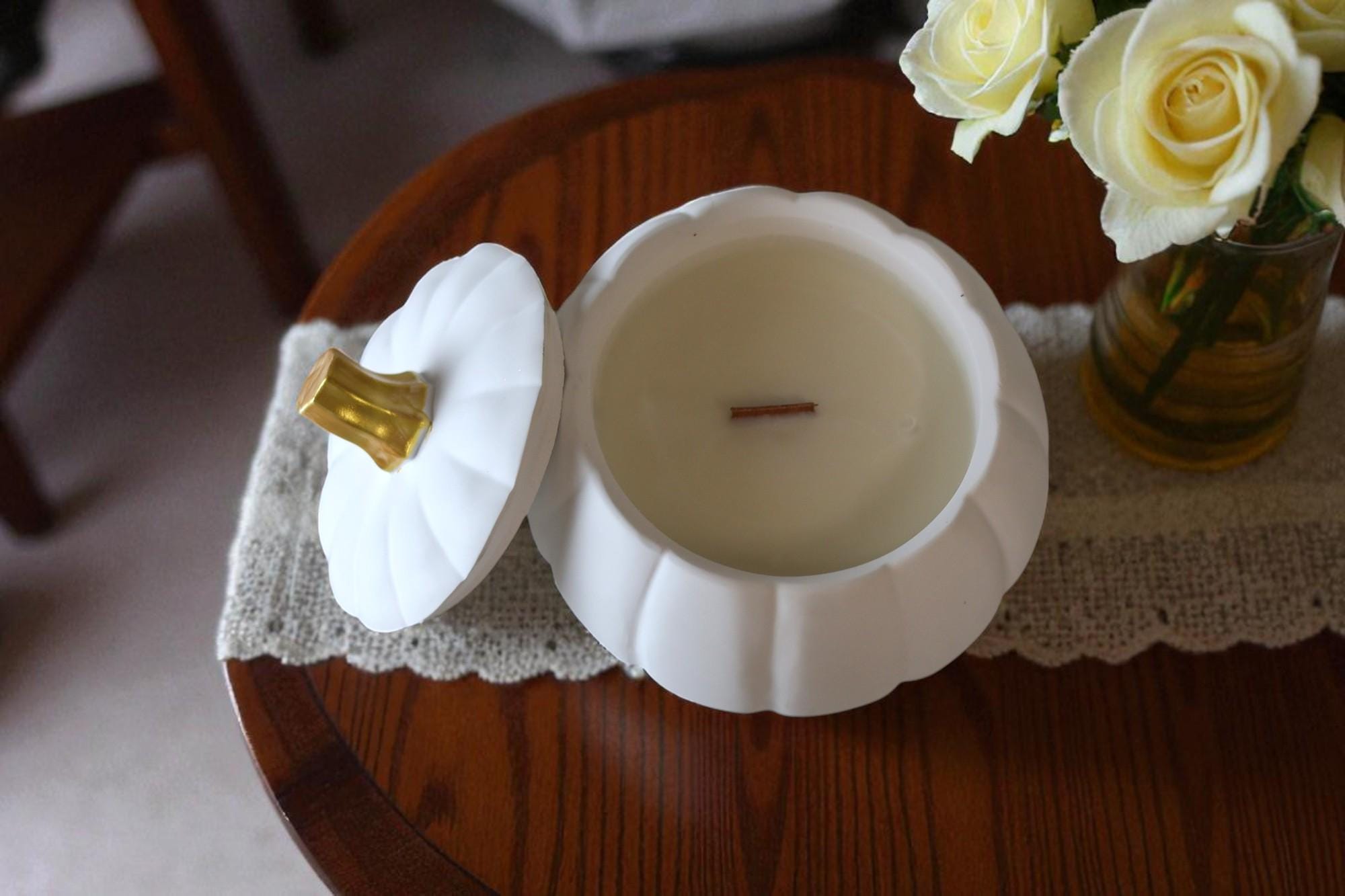 Pumpkin Candle in Ceramic Resin Jar