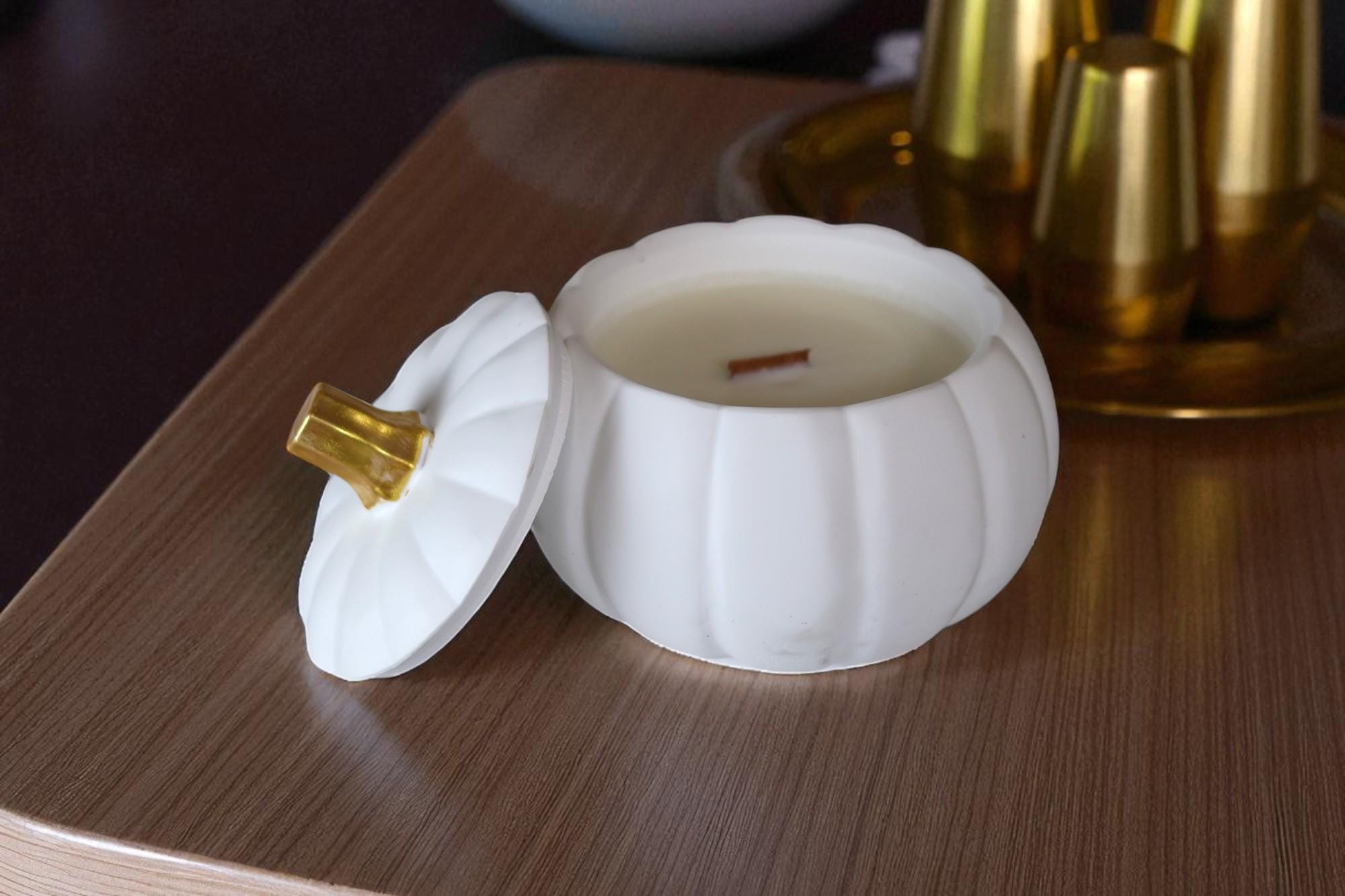 Pumpkin Candle in Ceramic Resin Jar