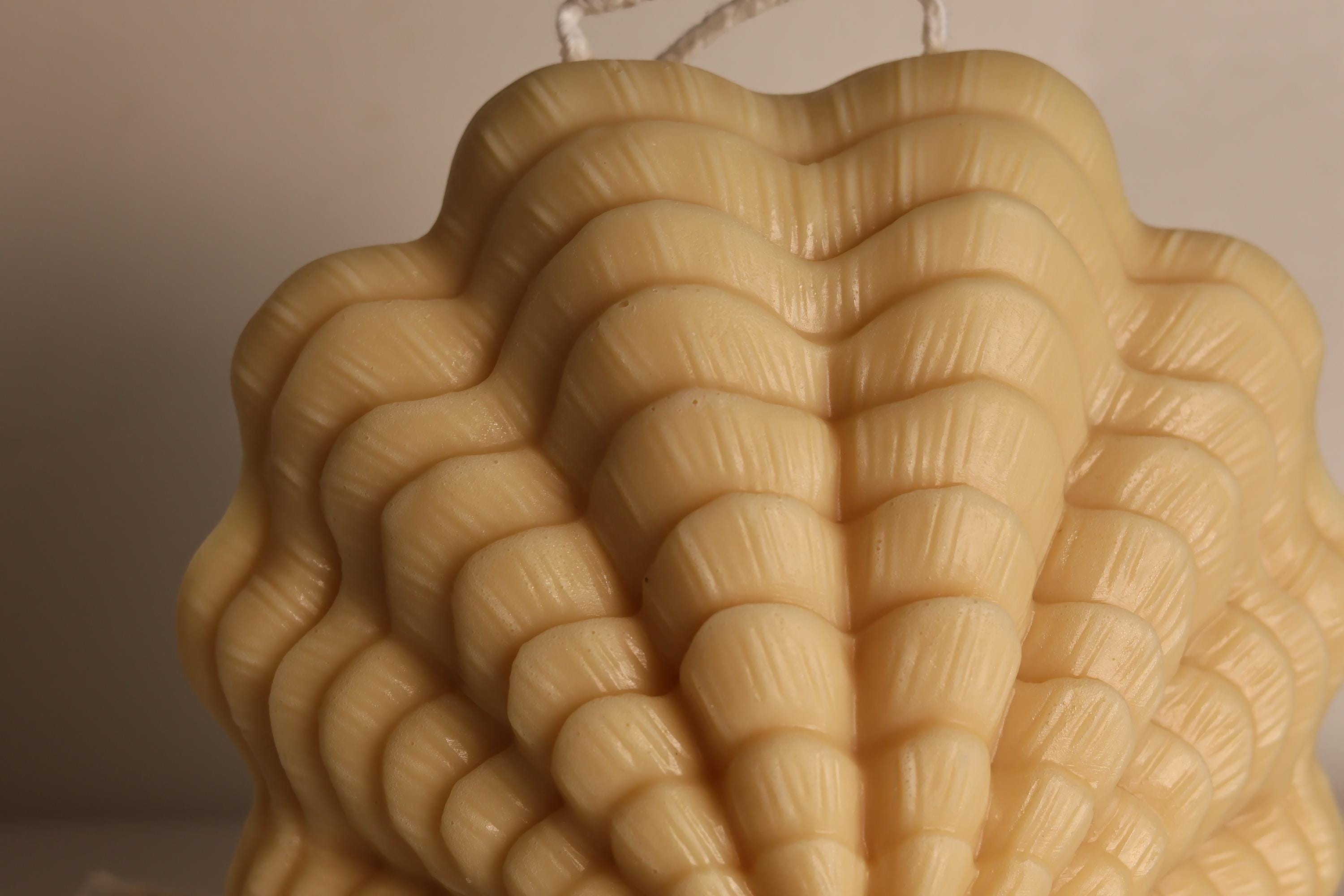 Large Ocean Shell Candle 4.5x5.5 inches