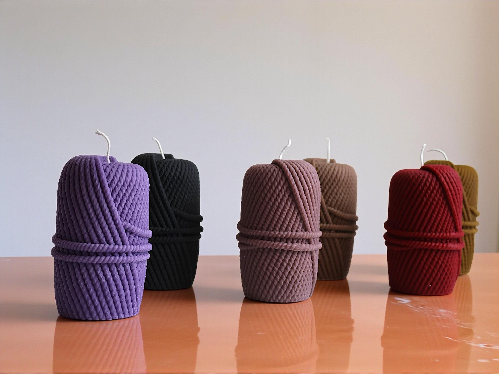 Knitting Yarn Candle