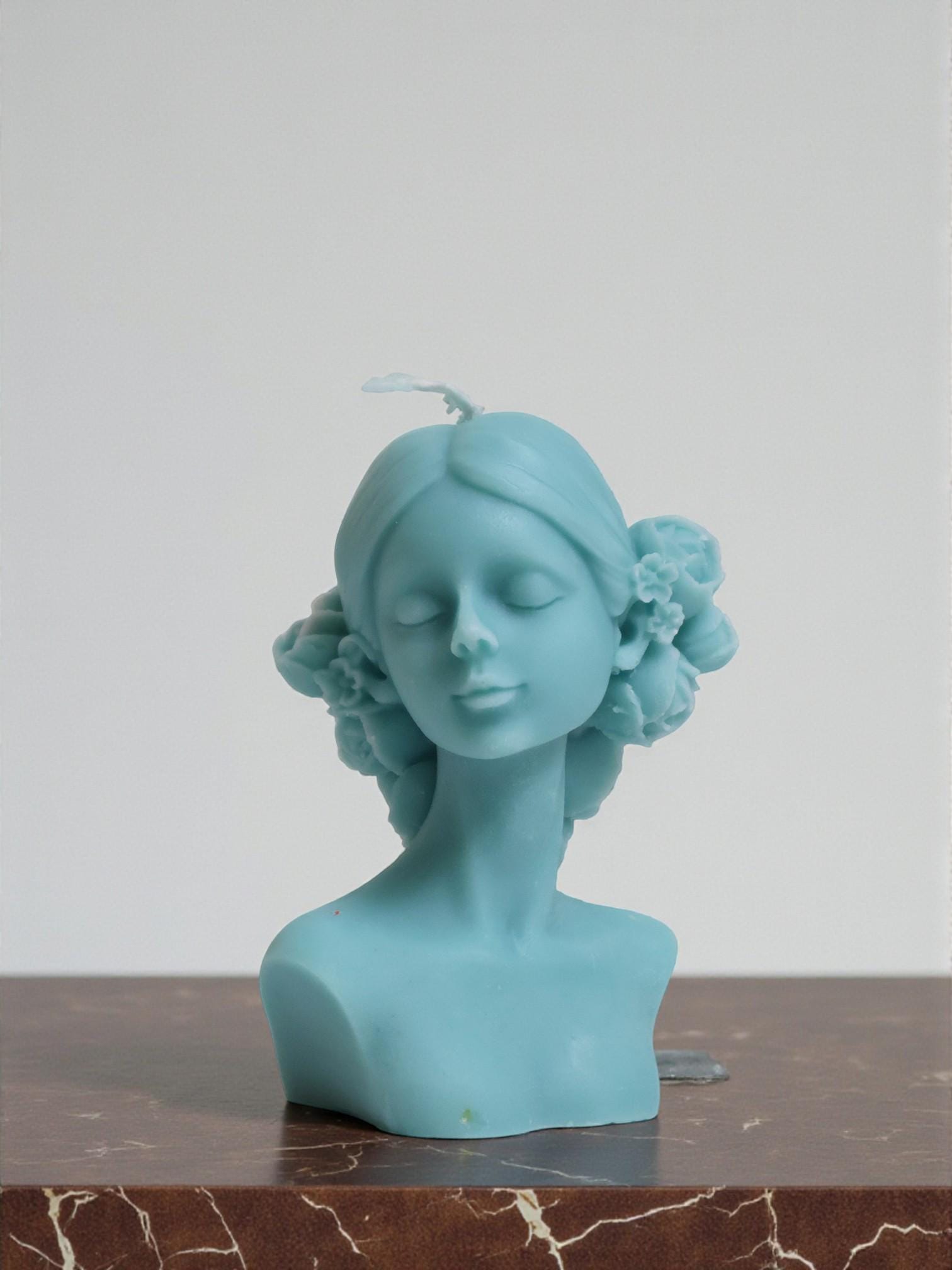 Small Lady with Flowers Candle