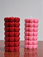 Love Heart Pillar Candle
