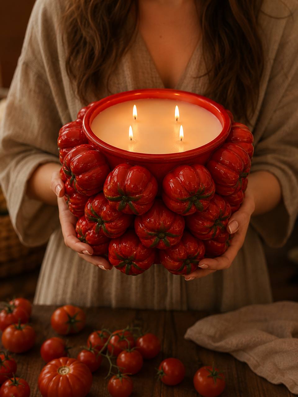 Huge Tomato Candle Bowl