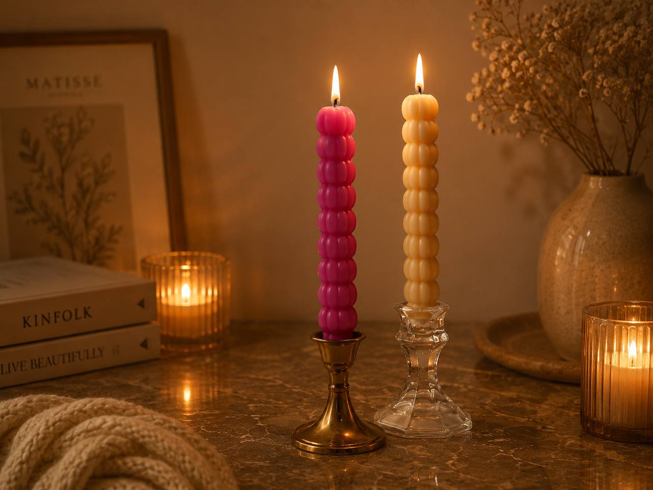 Pumpkins Taper Candle